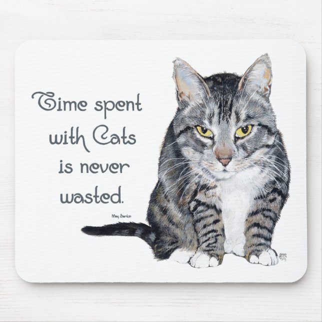 Mousepad Sabedoria do Gato - Tempo passado com Gatos (Frente)