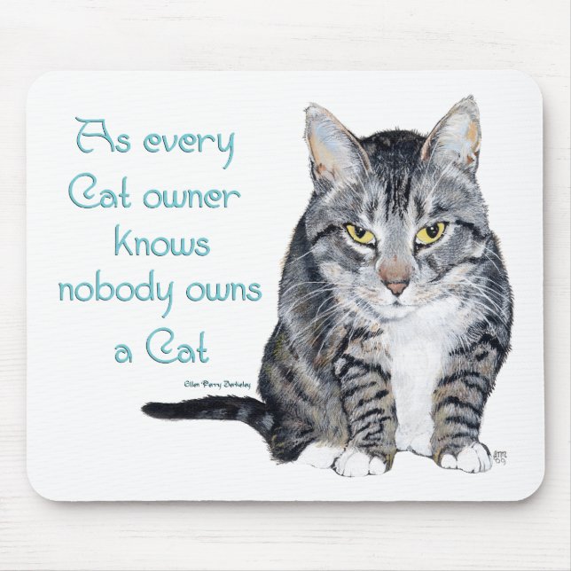 Mousepad Sabedoria Felina - como todo dono de gato sabe (Frente)