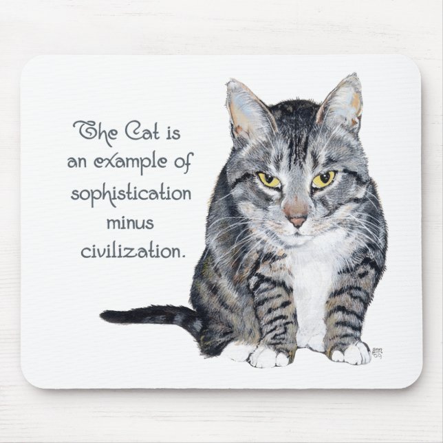 Mousepad Sabedoria Felina - Sofisticação menos Civilização? (Frente)
