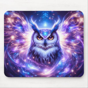 Mousepad Sabedoria Mística Cósmica Coruja Espiritual Celest