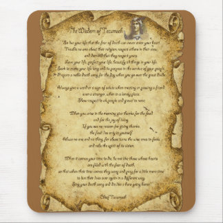 Mousepad Sabedoria Nativa Americana do Chefe Tecumseh