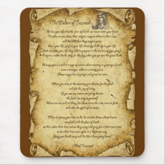 Mousepad Sabedoria Nativa Americana do Chefe Tecumseh