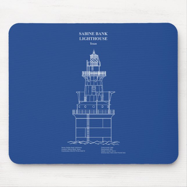 Mousepad Sabine Bank Lighthouse - Texas - AD (Frente)