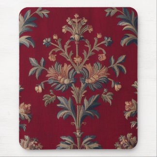 Mousepad Sac broderie medievale fleurie en rouge bordeaux