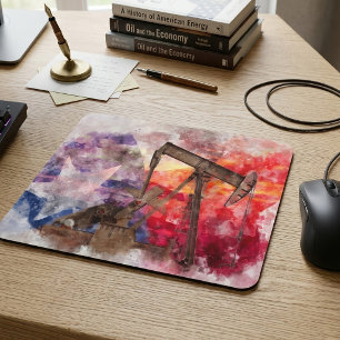Mousepad Saca-rolhas ícone texano aquarela com a bandeira d