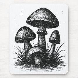 Mousepad Saco Tote de Aglomerado de Cogumelos Desenhados a 