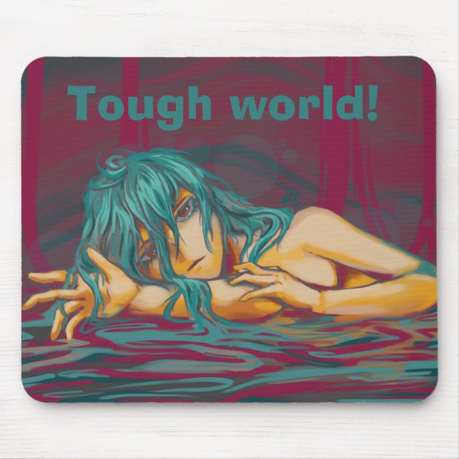 Mousepad Sad Anime Tough world (Frente)