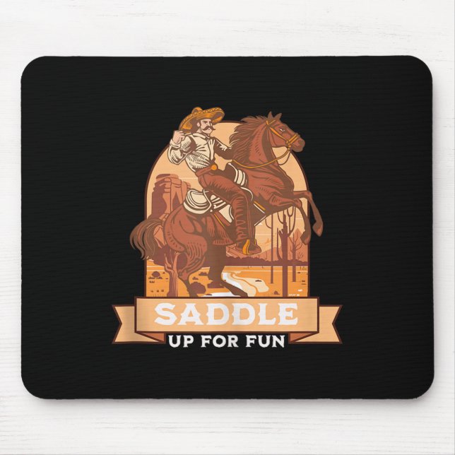 Mousepad Saddam Para A Diversão Do Cowboy Ocidental A Corre (Frente)