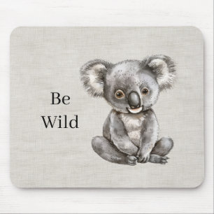 Mousepad Safari de Coala Tecido de Linho Falso