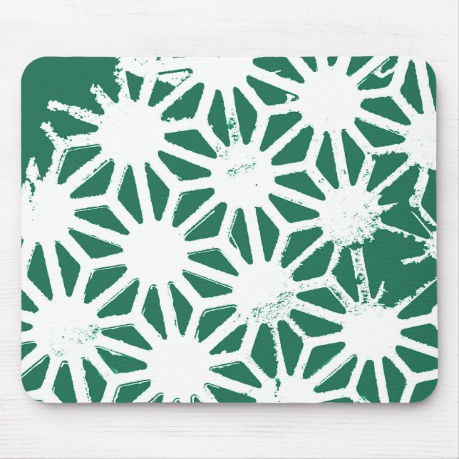 Mousepad Sage green and white geometric pattern (Frente)