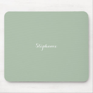 Mousepad Sage Green Name Modern Elegant Monograma Boho