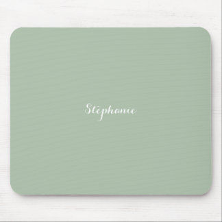 Mousepad Sage Green Name Modern Elegant Monograma Boho