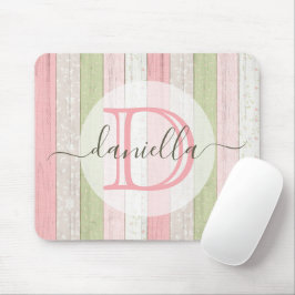 Mousepad Sage Russo Verde e Madeira Floral Rosa Personaliza