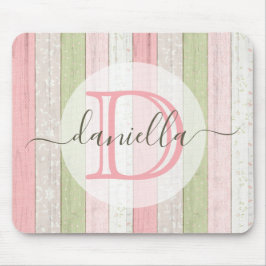 Mousepad Sage Russo Verde e Madeira Floral Rosa Personaliza