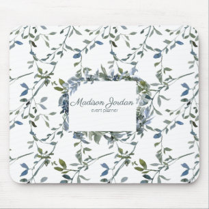 Mousepad Sage Silver Green Floral