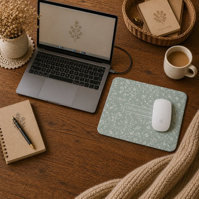 Mousepad Sage Verde Floral, Casa de Campo, Núcleo de Casa d (Criador carregado)