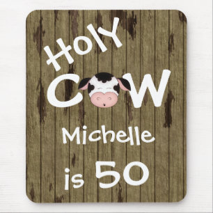 Mousepad Sagrada e Engraçada Vaca 50º aniversário Humorosa