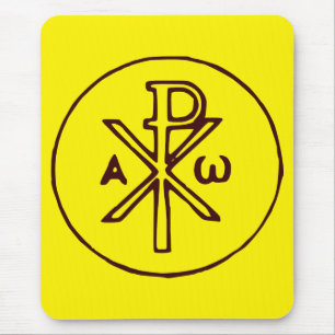 Mousepad Sagrado Cristograma Chi-Rho Arte Refinado