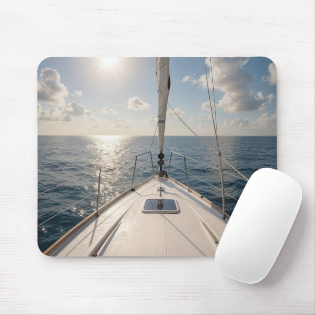 Mousepad Sailboat On Calm Ocean Water (Com mouse)