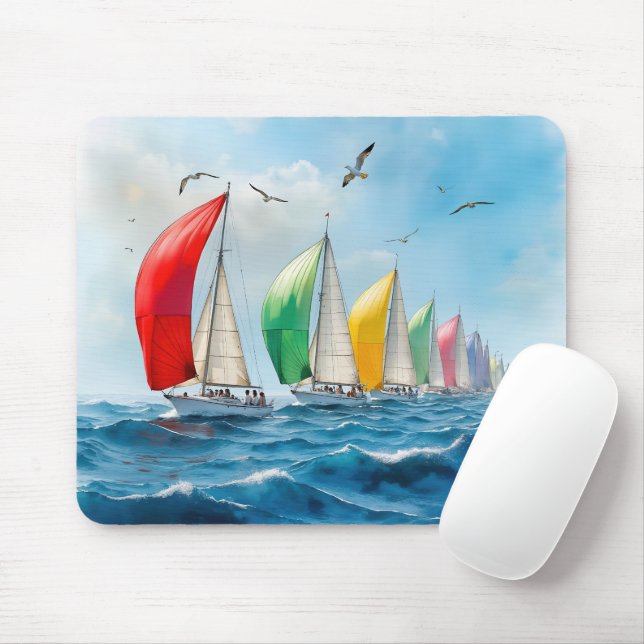 Mousepad Sailboat Race On High Seas (Com mouse)