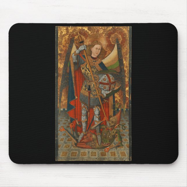 Mousepad Saint Michael The Archangel Defeating Satan Christ (Frente)