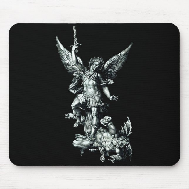 Mousepad Saint Michael The Archangel Defeating Satan Christ (Frente)