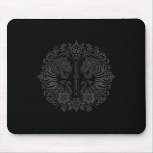 Mousepad Sak Yant Muay Thai Arte Tatuagem Tigre Gêmeo Kickb