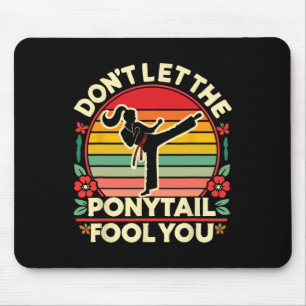 Mousepad Sakura Butterfly Karate Girl não deixa Ponytai