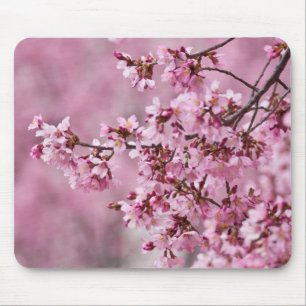 Mousepad Sakura Cherry Blossoms Pastel Pink Camadas