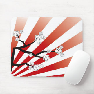 Mousepad Sakura Sunrise Zen Stripes Blossomas Brancos