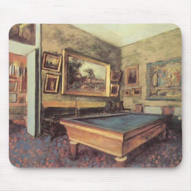 Mousepad Sala Billiard em Menil Hubert por Edgar Degas (Frente)