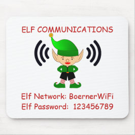 Mousepad Sala de Computador Convidado do Elf Natal Wi-Fi