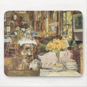 Mousepad Sala de flores de Childe Hassam, Vintage Fine Art