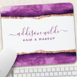 Mousepad Salão De Aquarela Puro E Dourado<br><div class="desc">Pad De Mouse De Cores De Água Roxo E Dourado. Roxo Elegante e geométrico Dourado,  com letra de estilo caligráfico,  design profissional de roteiros. Perfeito para maquiadores,  cabeleireiros,  cosmetólogos e muito mais!</div>