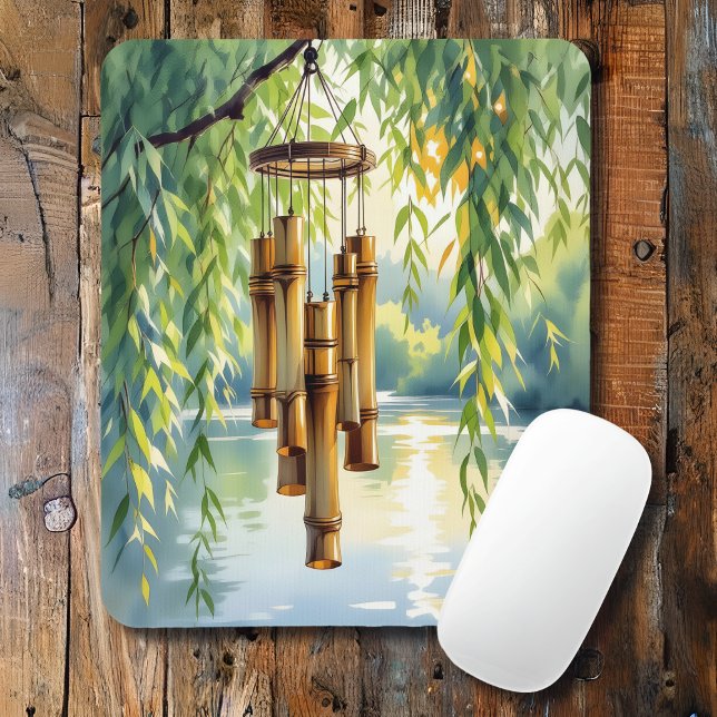 Mousepad Salgueiro, Windchimes e lago (Criador carregado)