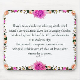 Mousepad Salm 1 Art - Abençoado, Direito, com Design Floral