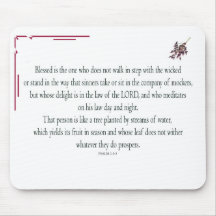 Salm 1 Art - Abençoado, Direito, com Design Floral