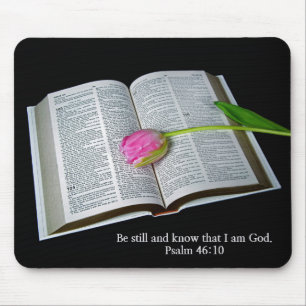 Mousepad Salm 46:10 Tulpa Rosa Na Bíblia