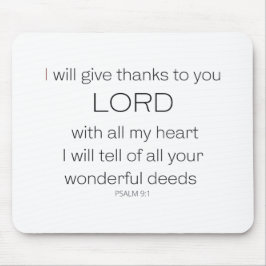 Mousepad Salm 9, vou dar-lhe obrigados, LORD.