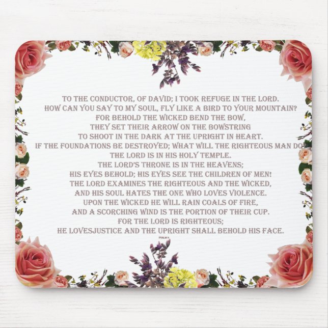 Mousepad Salmo 11, O Senhor Adorava Justiça, (Frente)