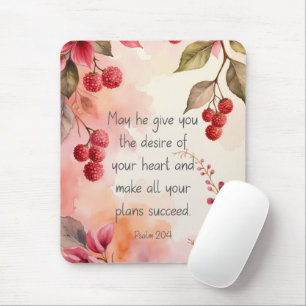 Mousepad Salmo 20:4 Desejo do Seu Coração Escritura Flora
