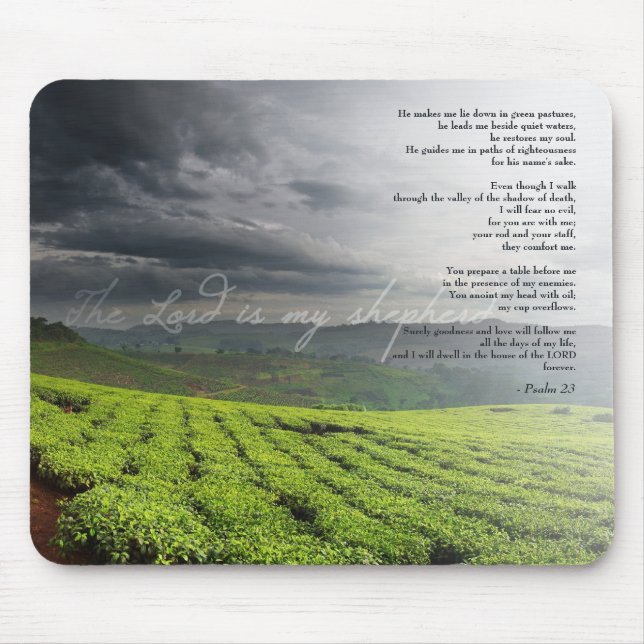 Mousepad Salmo 23 O Senhor É Meu Pastor Arte de Vinhedo (Frente)