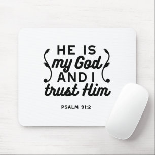 Mousepad Salmo 91:2 – Confie em Deus Versículo da Bíblia Cr