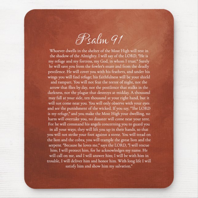 Mousepad Salmo 91 para Proteção (Frente)