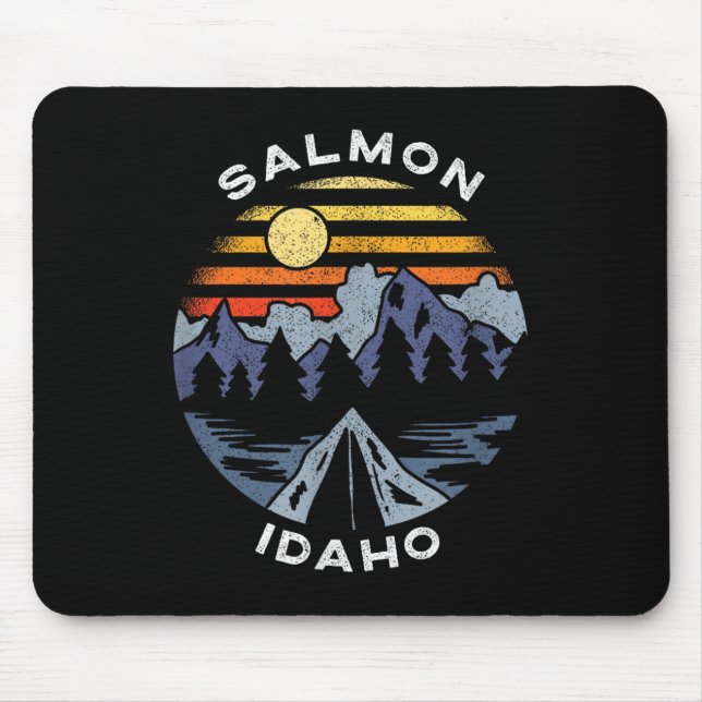 Mousepad Salmon Idaho Mountains Vacation Camping Souvenir  (Frente)