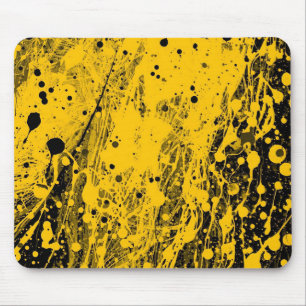 Mousepad Salpicos de tinta preta e amarela