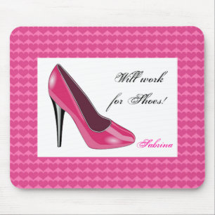 Mousepad Salto alto e tapete do rato cor-de-rosa dos