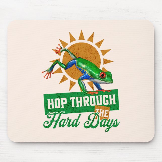 Mousepad Salto através do Sapo da árvore amazônica nos Duro (Frente)