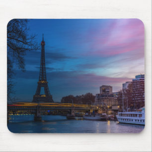 Mousepad Salto de sol sobre torre Eiffel - Paris, França, 