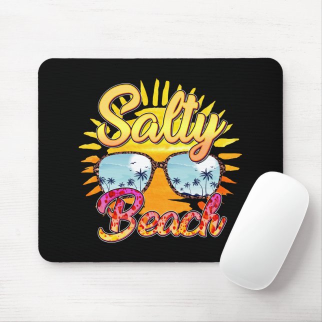 Mousepad Salty Beach | Sol Tropical e Árvore Palm (Com mouse)